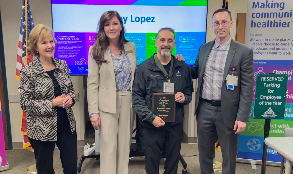 Pictured Left to Right: Mary Starrett (Yamhill County Commissioner), Lindsay Berschauer (Yamhill County Commissioner), Tony Lopez, Michael Mulkey